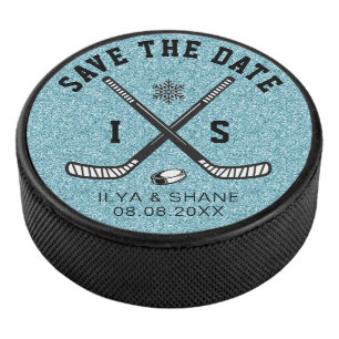 Mariage de fan de hockey sur glace, save the date,