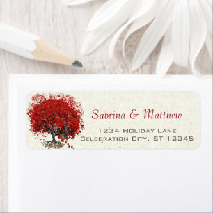 Mariage de feuille de coeur rouge