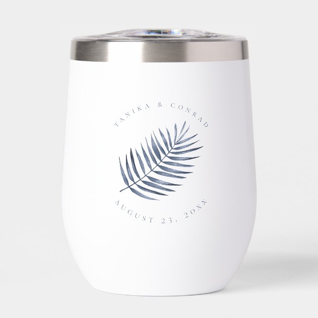 Mariage de feuille de palme luxuriante ID956 bleu (Avant)