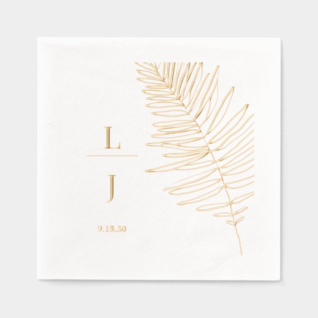 Mariage de feuille de palme Monogramme (Recto)