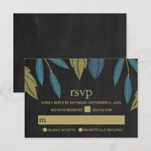 Mariage de feuille de tableau noir RSVP