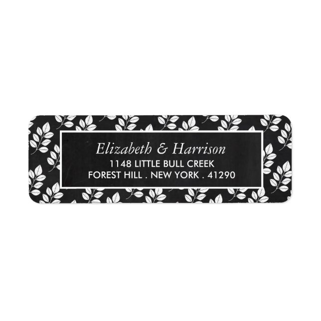 Mariage de feuille florale de tableau noir (Devant)