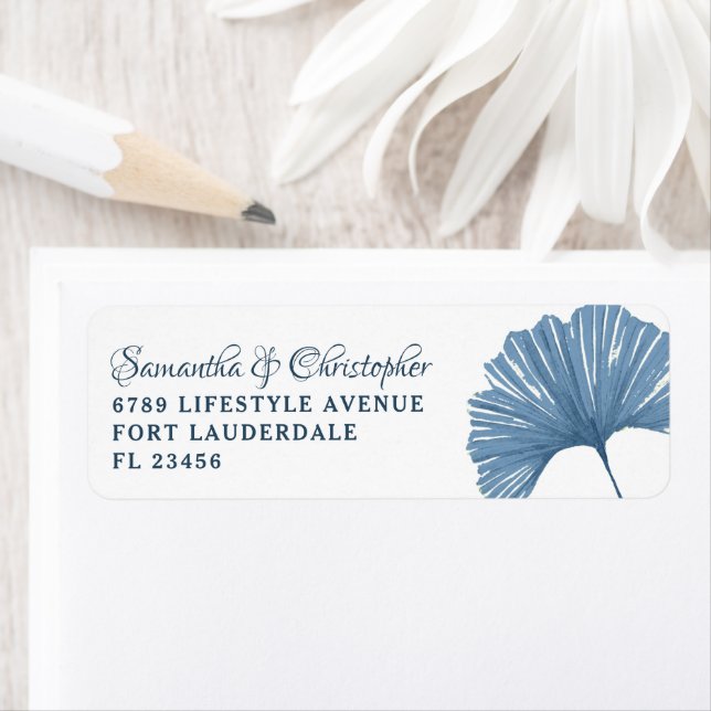 Mariage de feuille moderne Blue Ginkgo (En situation)