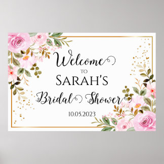 Mariage de fleurs bienvenue affiche
