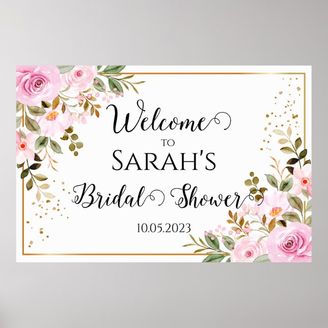 Mariage de fleurs bienvenue affiche (Devant)