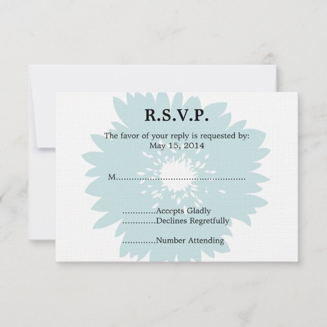 Mariage de fleurs bleues RSVP (Devant)