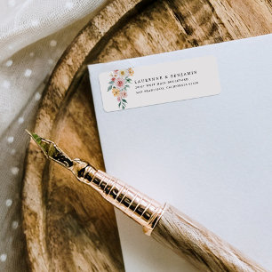 Mariage de fleurs douces adresse de retour étiquet