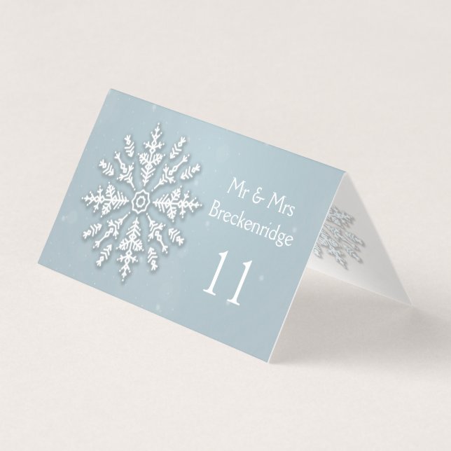 Mariage de flocon de neige congelé Numéro de table (Front)