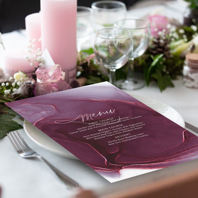 Mariage de flux d'encre Menu Bourgogne ID762 (Créateur téléchargé)