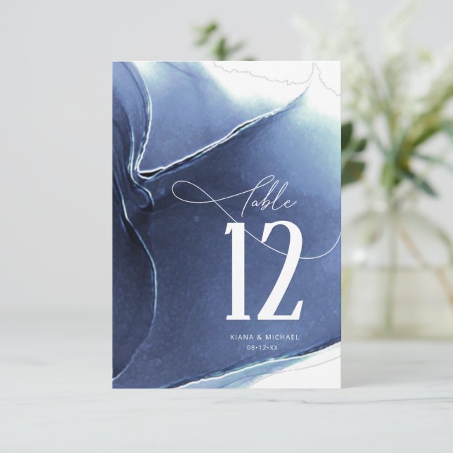 Mariage de flux d'encre Numéro de table bleu ID762 (Debout devant)