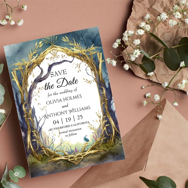 Mariage De Forêt Enchantée Enregistrer La Carte Da (Créateur téléchargé)