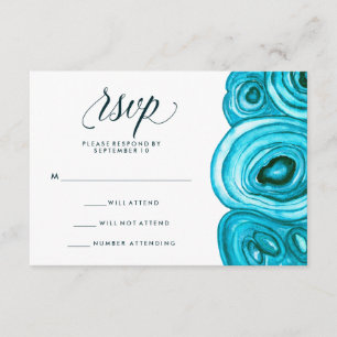 Mariage de géoode moderne   RSVP bleu