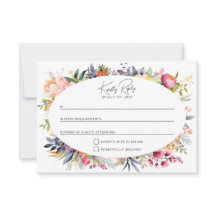Mariage de glam Boho RSVP - pivoines d'aquarelle
