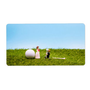 Mariage de golf avec l'adresse de retour mariée et