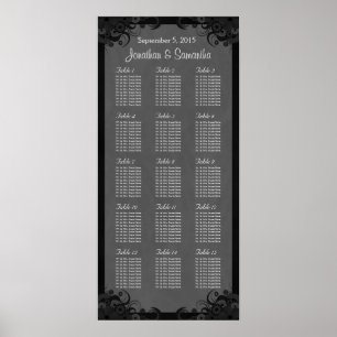 Mariage de goth noir et gris 15 Tableau de siège