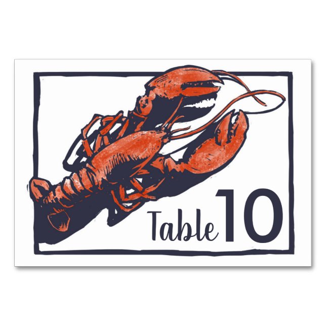 Mariage de homard rustique Numéro de table (Devant)