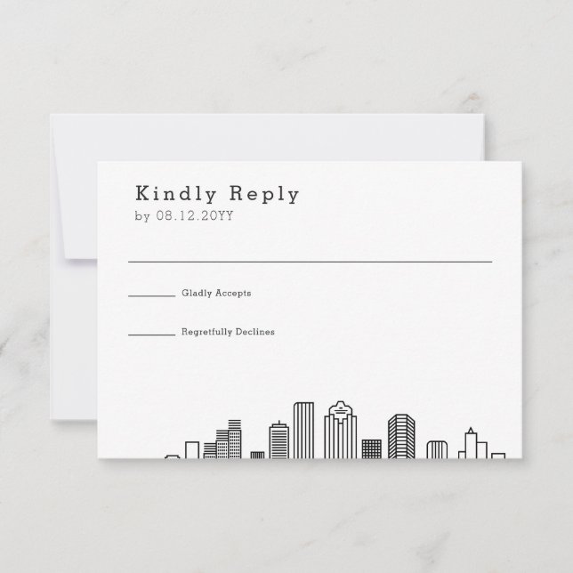 Mariage de Houston | Stylisé Skyline RSVP (Devant)