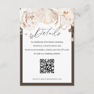 Mariage de jardin beige et marron QR code carte de