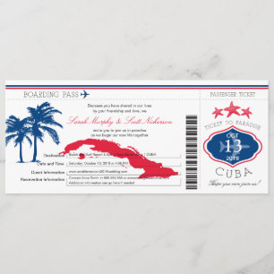 Mariage de la carte d'embarquement de Cuba