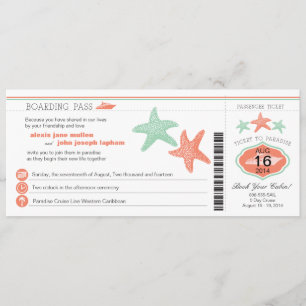 Mariage de la carte d'embarquement de Starfish Shi
