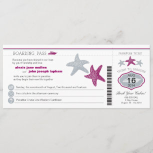 Mariage de la carte d'embarquement de Starfish Shi