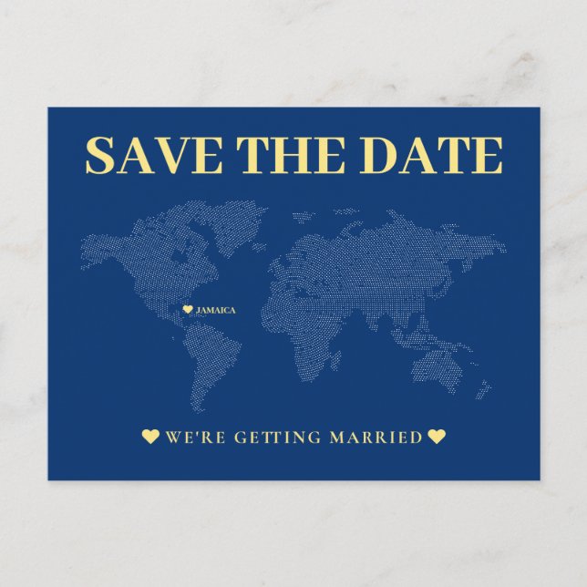 Mariage de la carte du monde bleu (Devant)