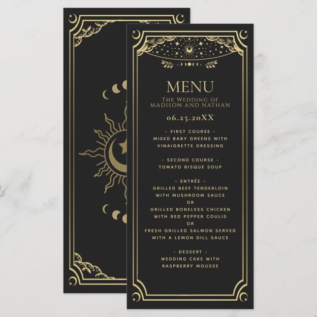 Mariage de la carte Tarot Gold Elegant (Devant / Derrière)