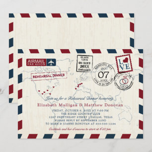 Mariage de la carte Vintage léger Dîner de répétit