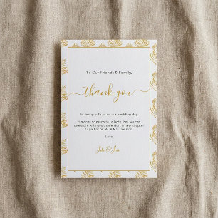 Mariage de la feuille d'or merci Table Card