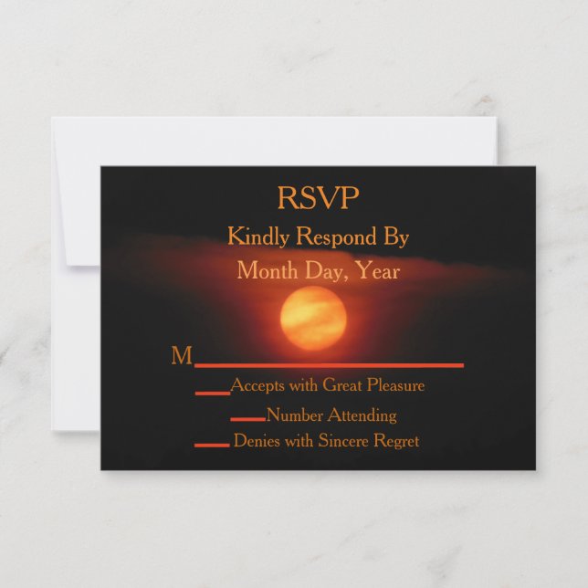 Mariage de la lune de récolte complète RSVP (Devant)