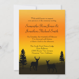 Mariage de la Montagne Nature Invitation Orange au
