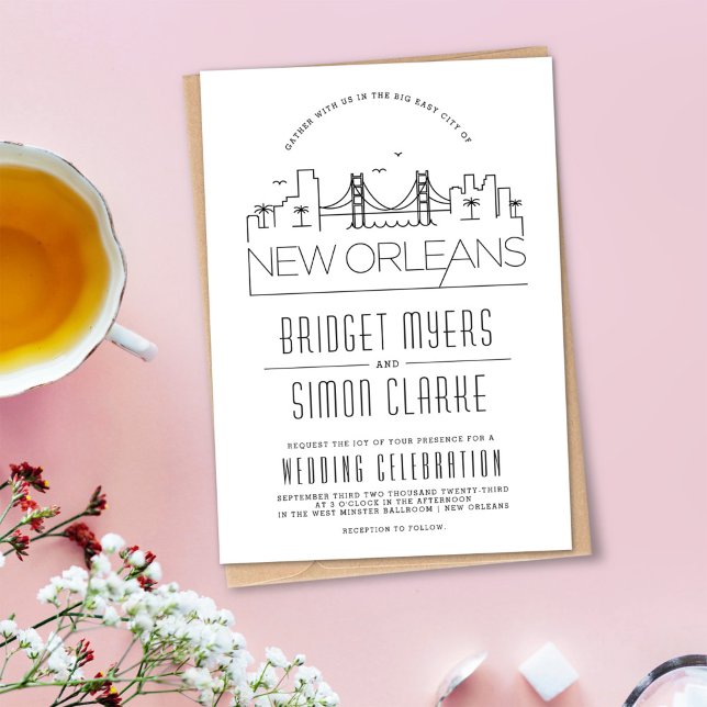 Mariage de la Nouvelle-Orléans | Invitation Skylin (Créateur téléchargé)