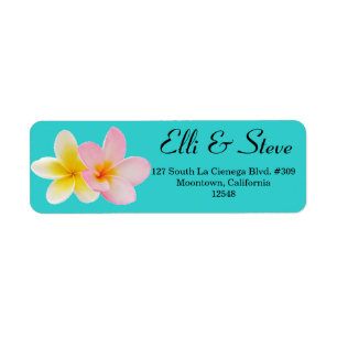 Mariage de la Plumeria Étiquette de adresse