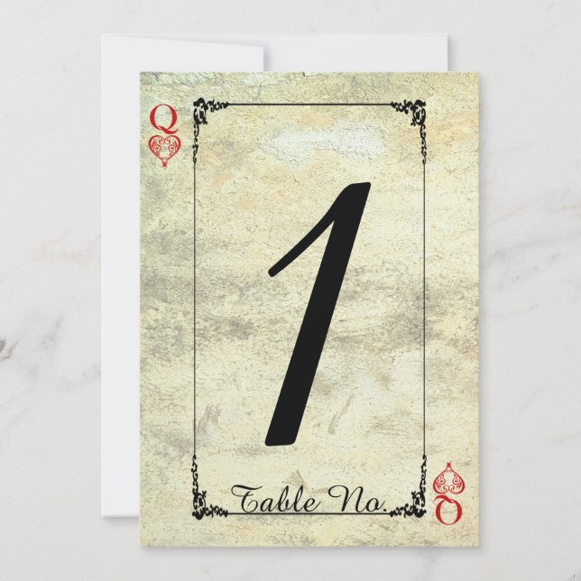 Mariage de la Reine des Coeurs Numéro de table (Devant)
