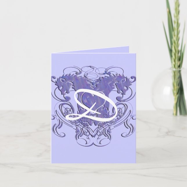 Mariage de la Renaissance Monogramme Merci Lions (Devant)