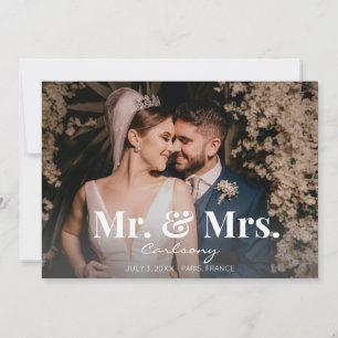 Mariage de la typographie Faire-part M & Mme - H