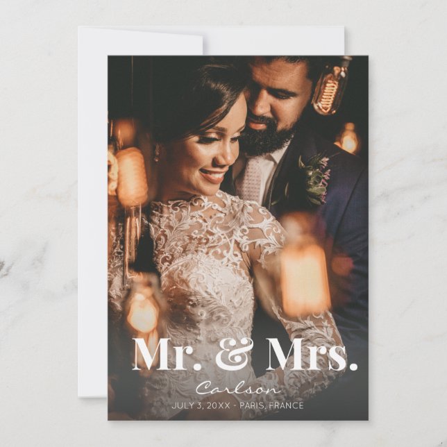 Mariage de la typographie Faire-part Mr & Mrs. (Devant)
