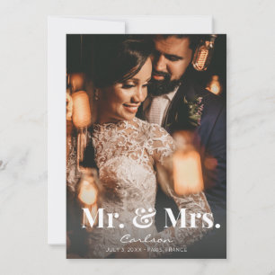 Mariage de la typographie Faire-part Mr & Mrs.