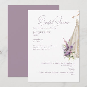 Mariage de lavande robe nuptiale douche Invitation