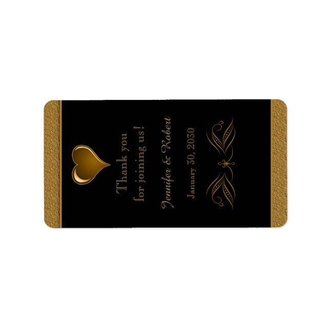 Mariage de lèvres noir et or Étiquette de balm (Devant)