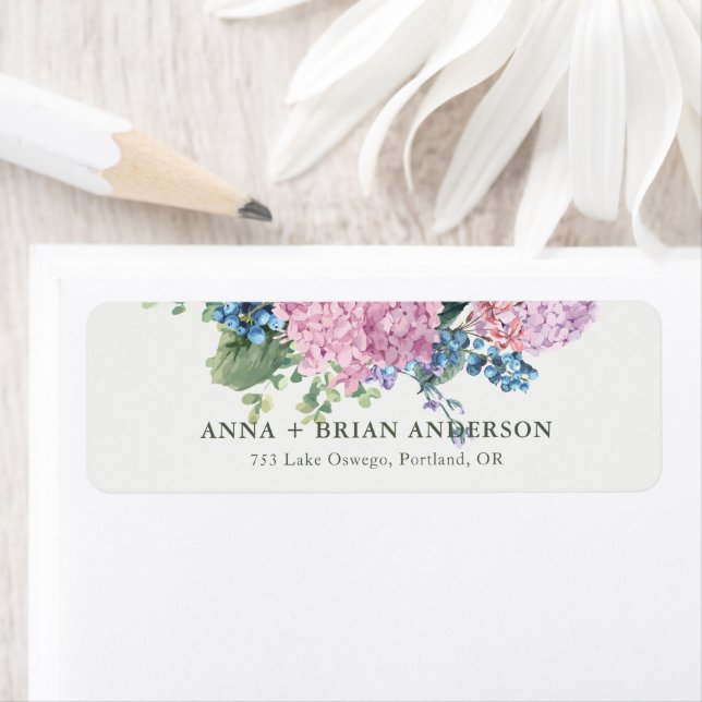 Mariage de l'Hydrangea peint à la main Adresse de  (En situation)