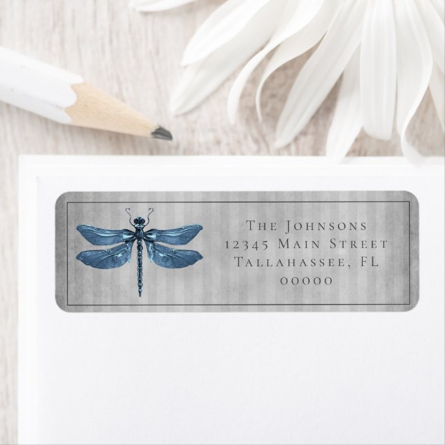 Mariage de libellules à bijoux bleu (En situation)