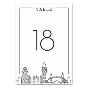 Mariage de Londres Numéro de table