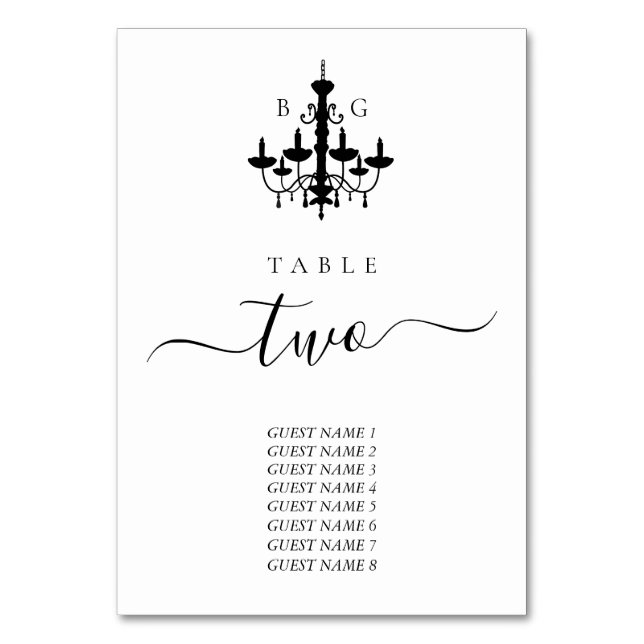 Mariage de lustre noir blanc carte de sièges (Par défaut)