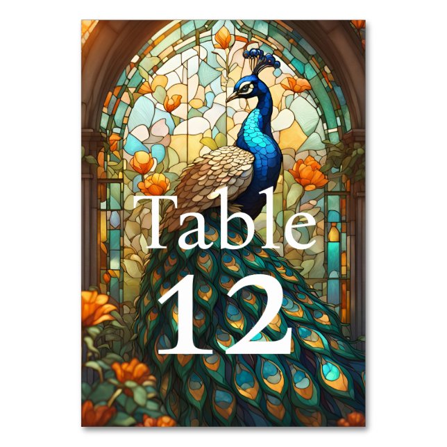 Mariage de Luxe : Numéros de Table Paon (Par défaut)