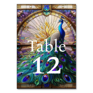 Mariage de luxe : Numéros de table Peacock