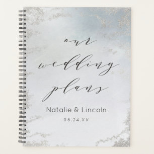 Mariage de luxe Ombre Dusty Blue Frosted Silver