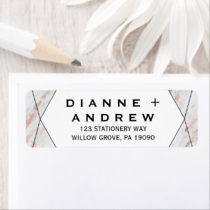 Mariage de marbre géométrique rose Gold