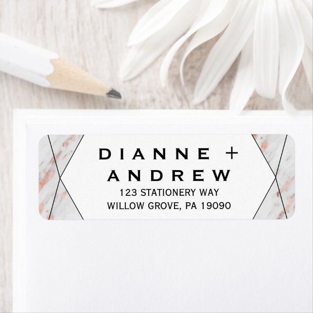 Mariage de marbre géométrique rose Gold (En situation)