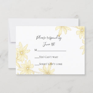 Mariage de marguerites jaune pâle RSVP